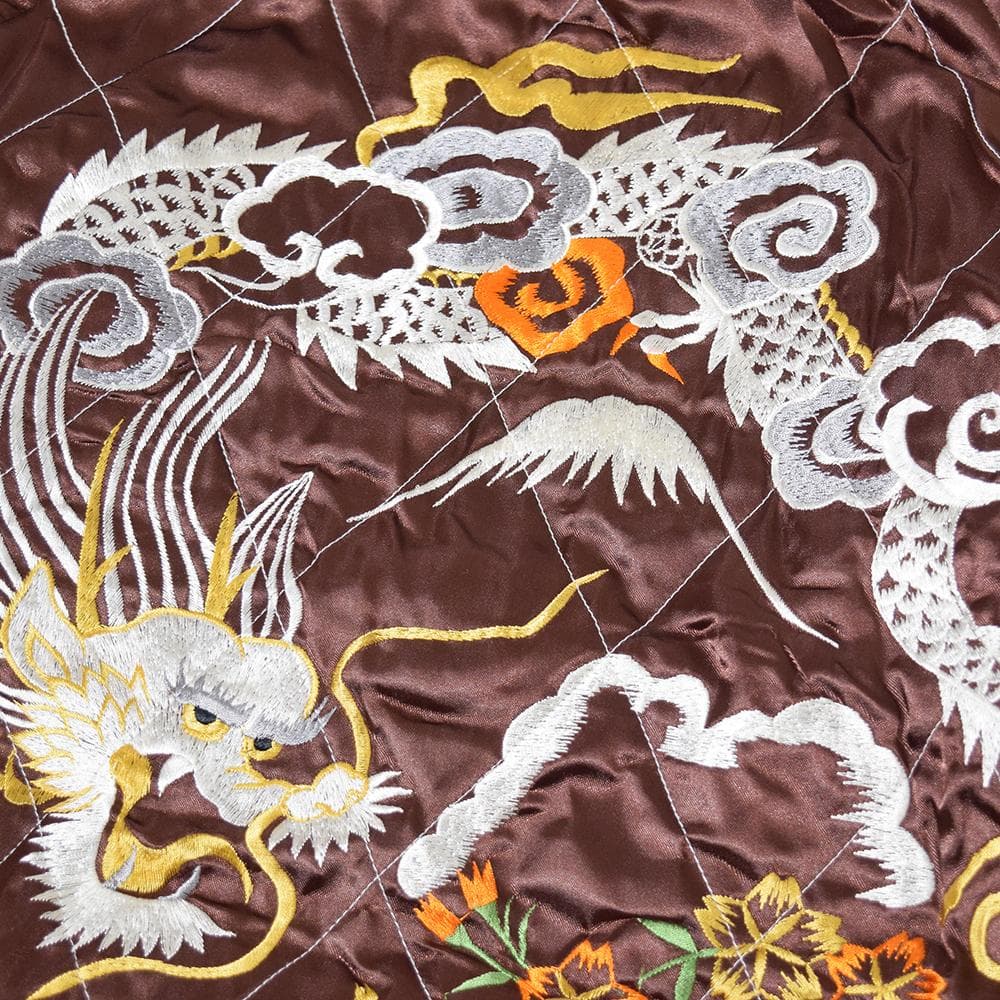 希少 Humber 別珍 刺繍 リバーシブル スカジャン スーベニア M 黒