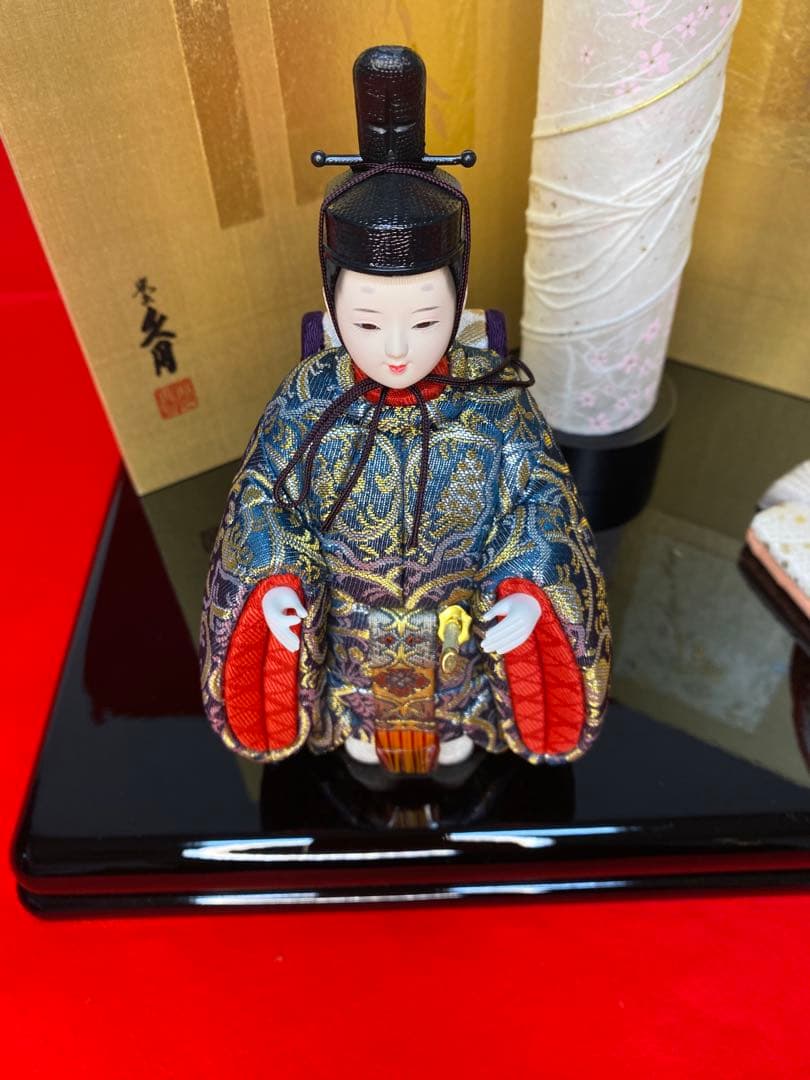 東京久月　木目込人形　ほのか立ち親王飾り・頭　杉田明十志　原作・木目込　新井久夫