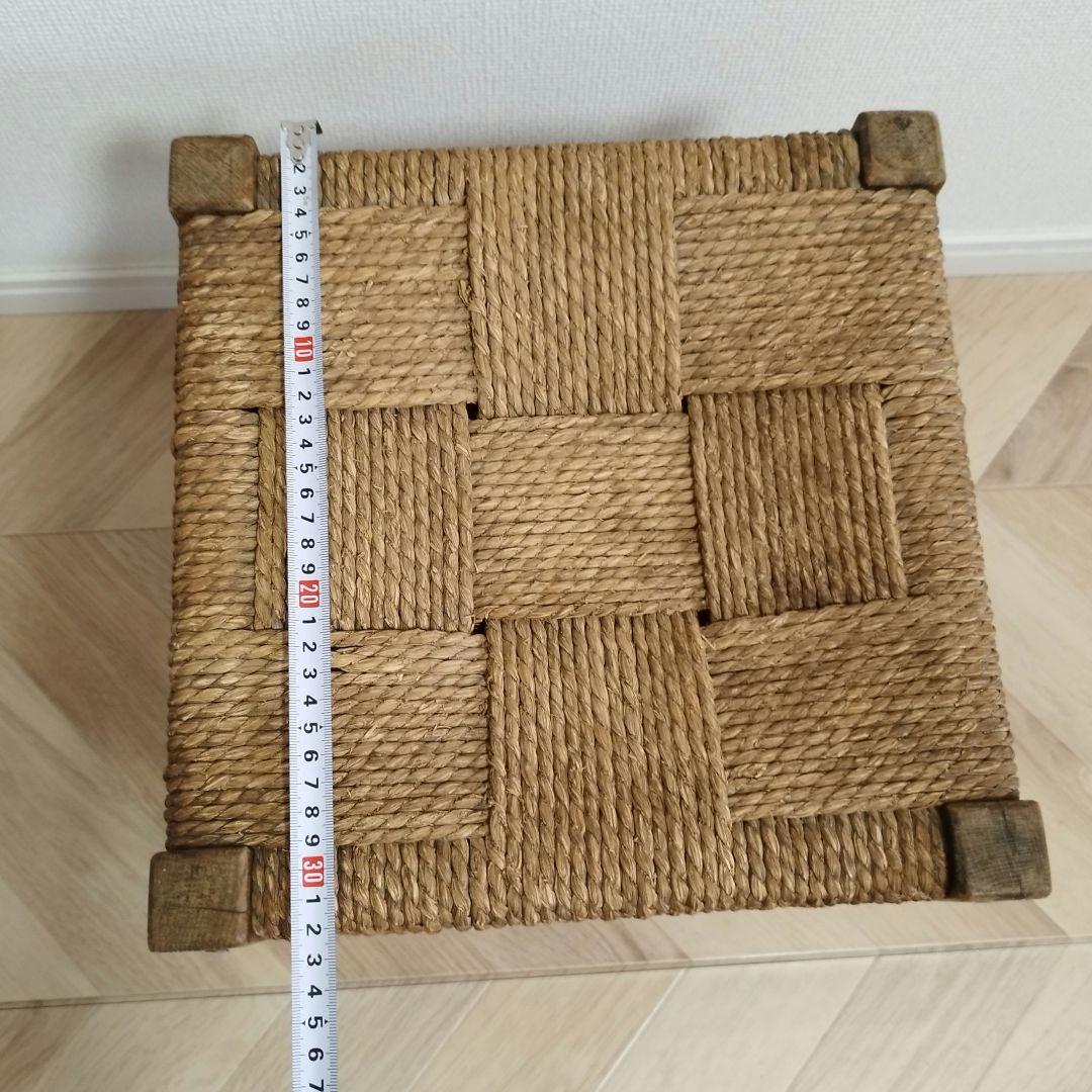 アンティーク　VINTAGE ラタン 木製草編み スツール チェア