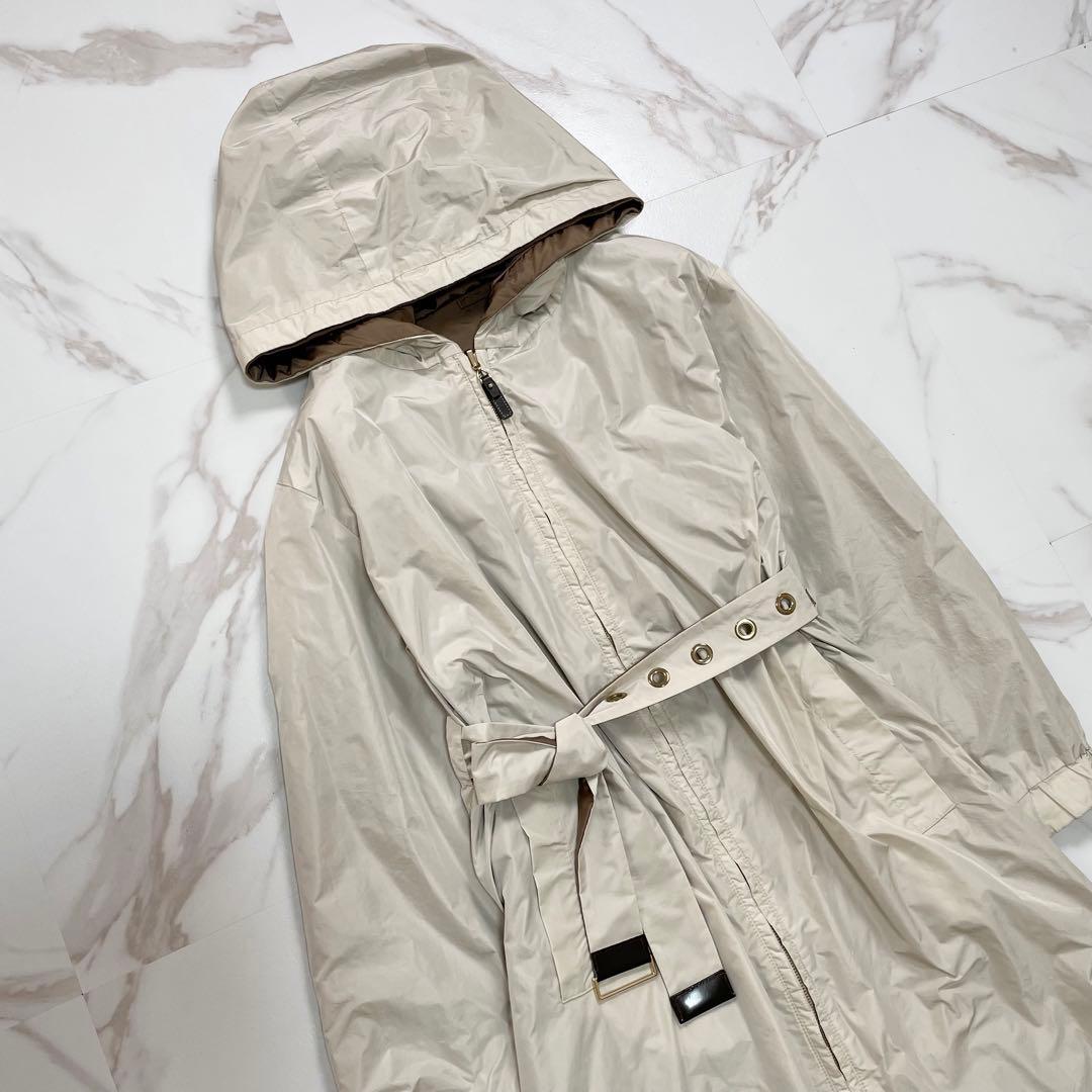 未使用級✨MaxMaraTheCubeリバーシブルタフタフーデットコート4way