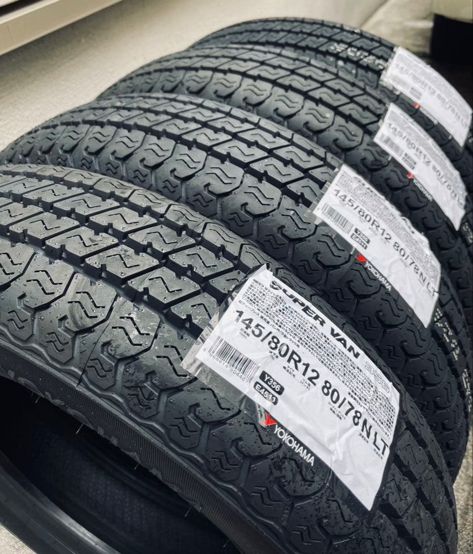 【送料込み】ヨコハマタイヤ 145/80R12 80/78 Y356 4本 ②