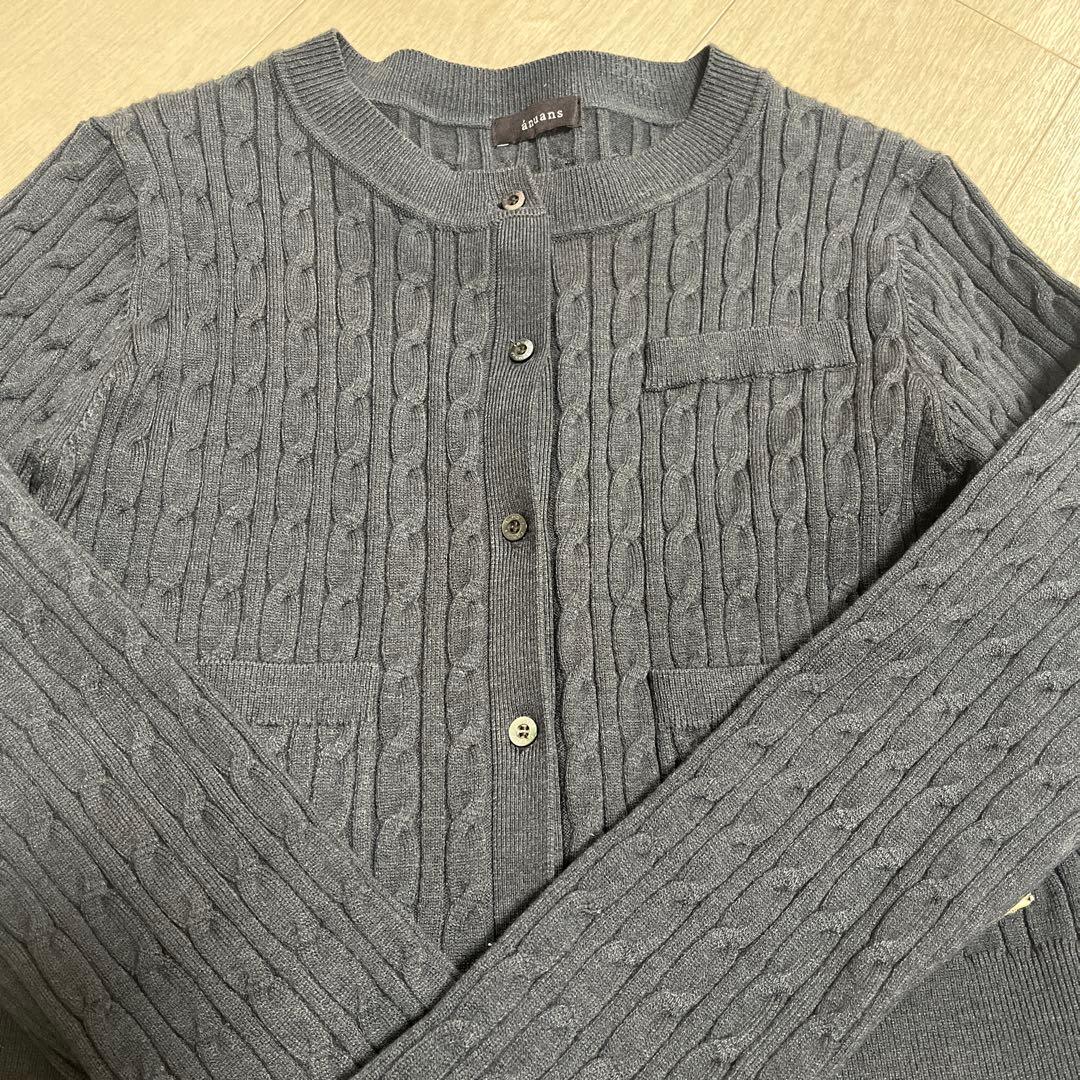 anuans リトルケーブルニットカーデガン