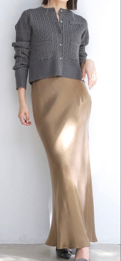 anuans リトルケーブルニットカーデガン