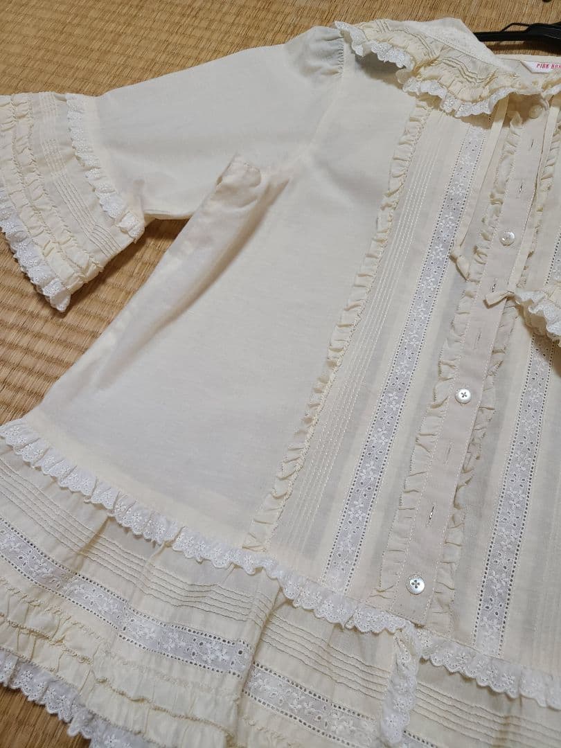 美品　ピンクハウス　2020　リボンブローチ付きフードブラウス 46200円