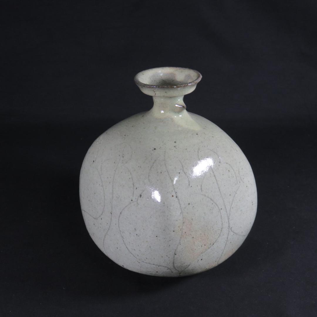 壺 在銘 五 花器 花瓶 木箱 共箱 作家物 フラワーベース