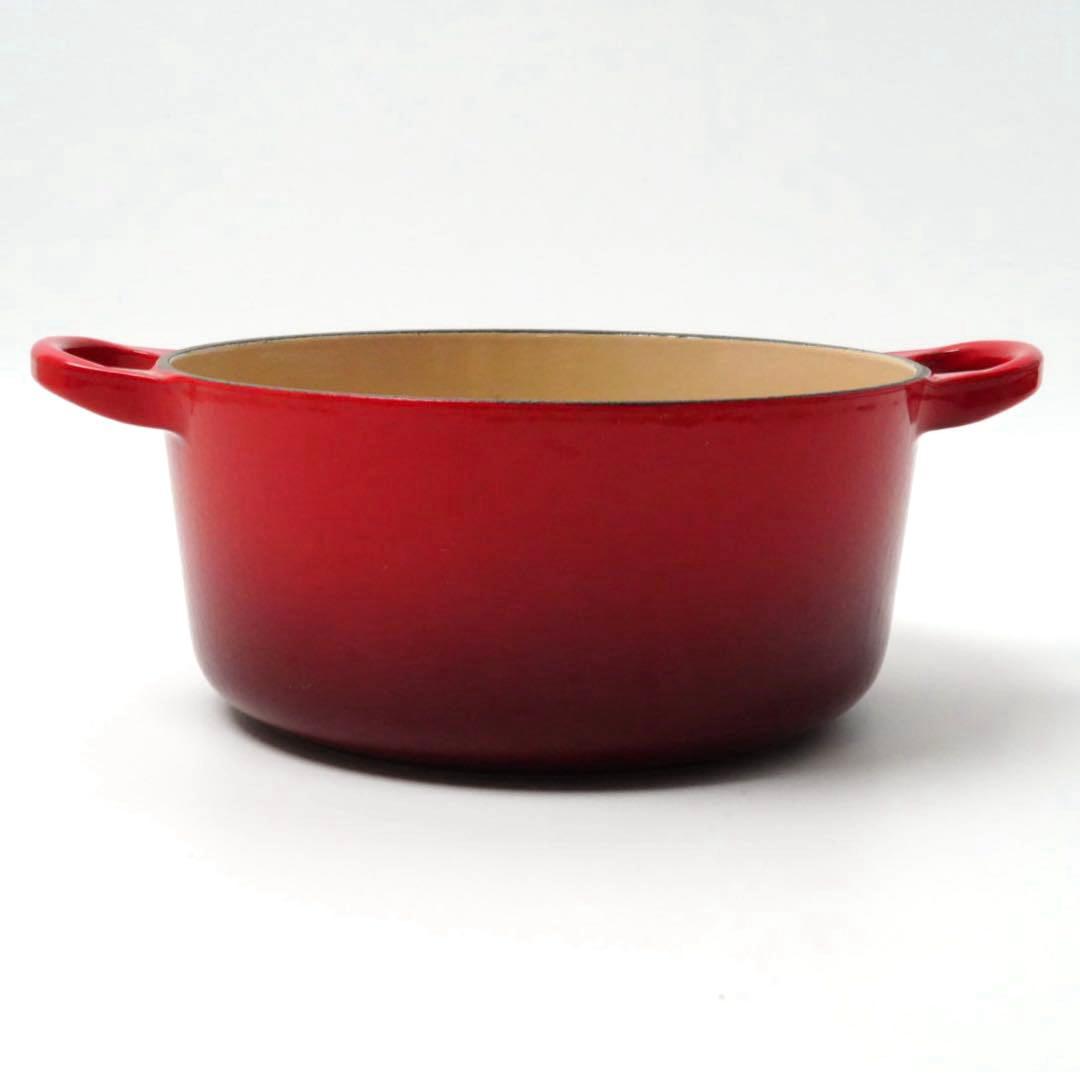 【美品】LE CREUSET　ココット ロンド チェリーレッド　18cm