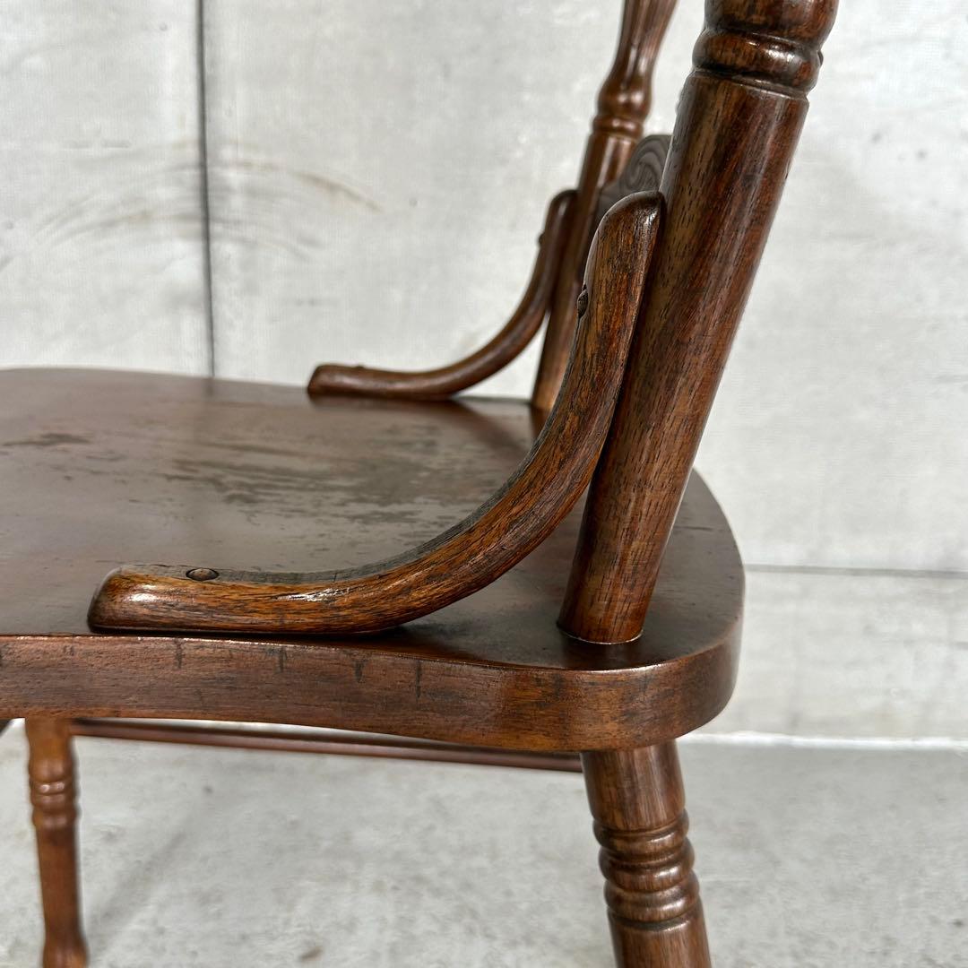 ★90s★昭和レトロ洋館風 山善 彫刻ダイニングチェア 天然木 ハイバックチェア