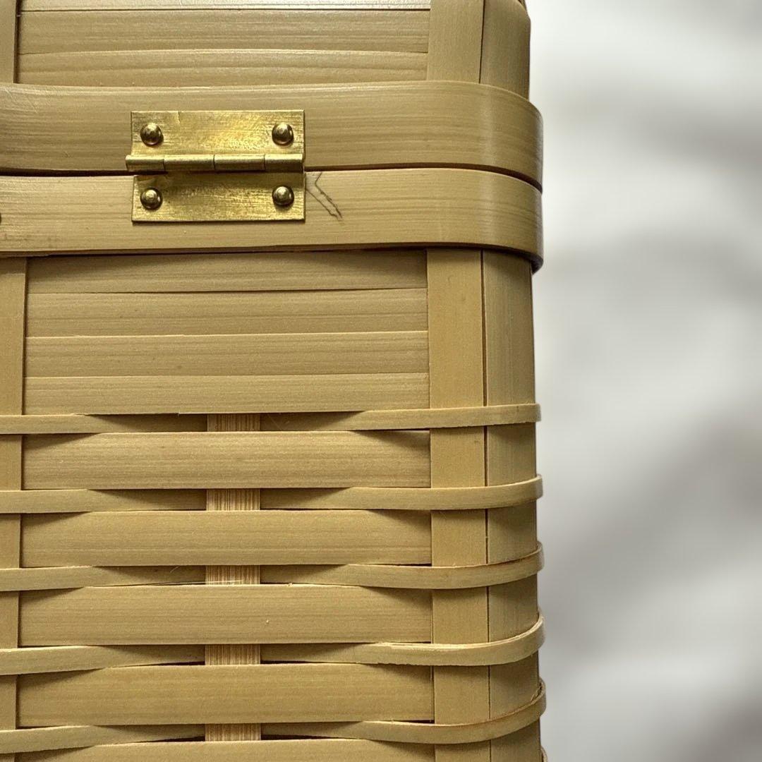 松田由紀 角物 蓋付き 竹かご 竹籠　バスケット