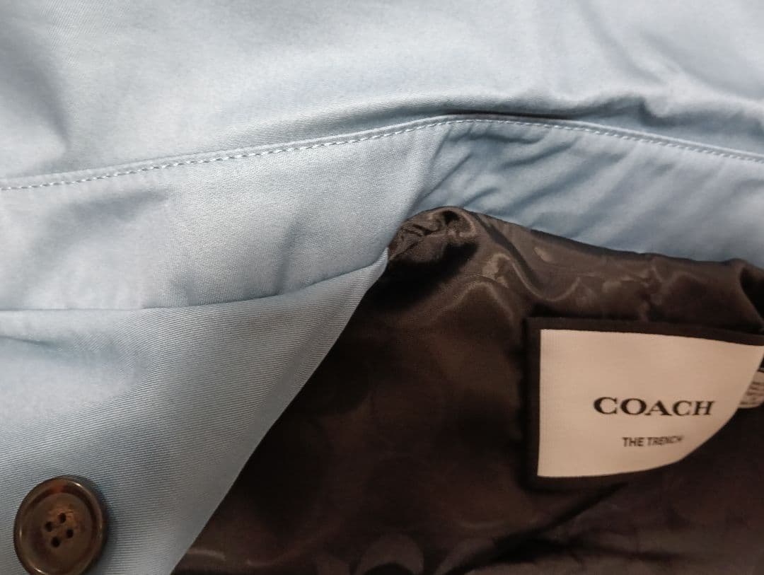 COACH THE TRENCH ライトブルー トレンチコート