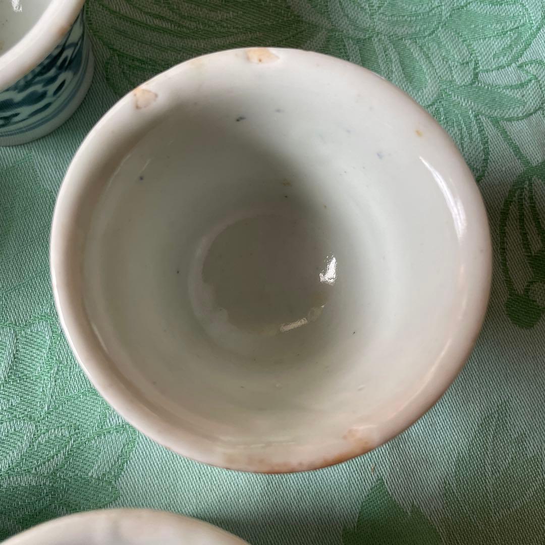 初期伊万里　染付　湯呑み茶碗　5客