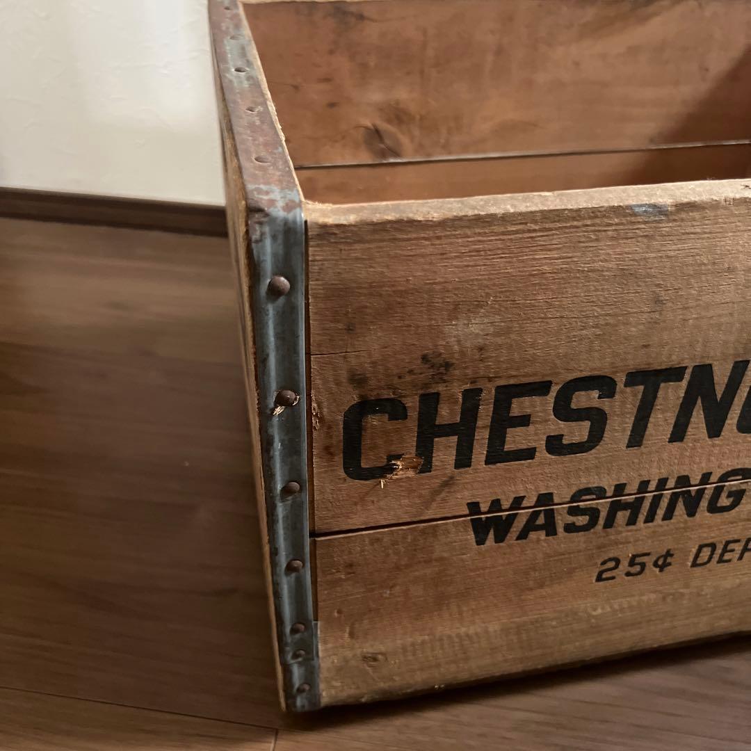 アンティーク収納ボックス　りんごケース　キャンプギアケース