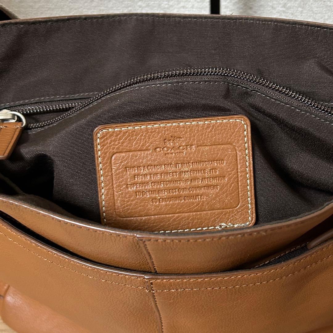 【美品】コーチ ショルダーバッグ ヘリテージ メッセンジャー ブラウン レザー