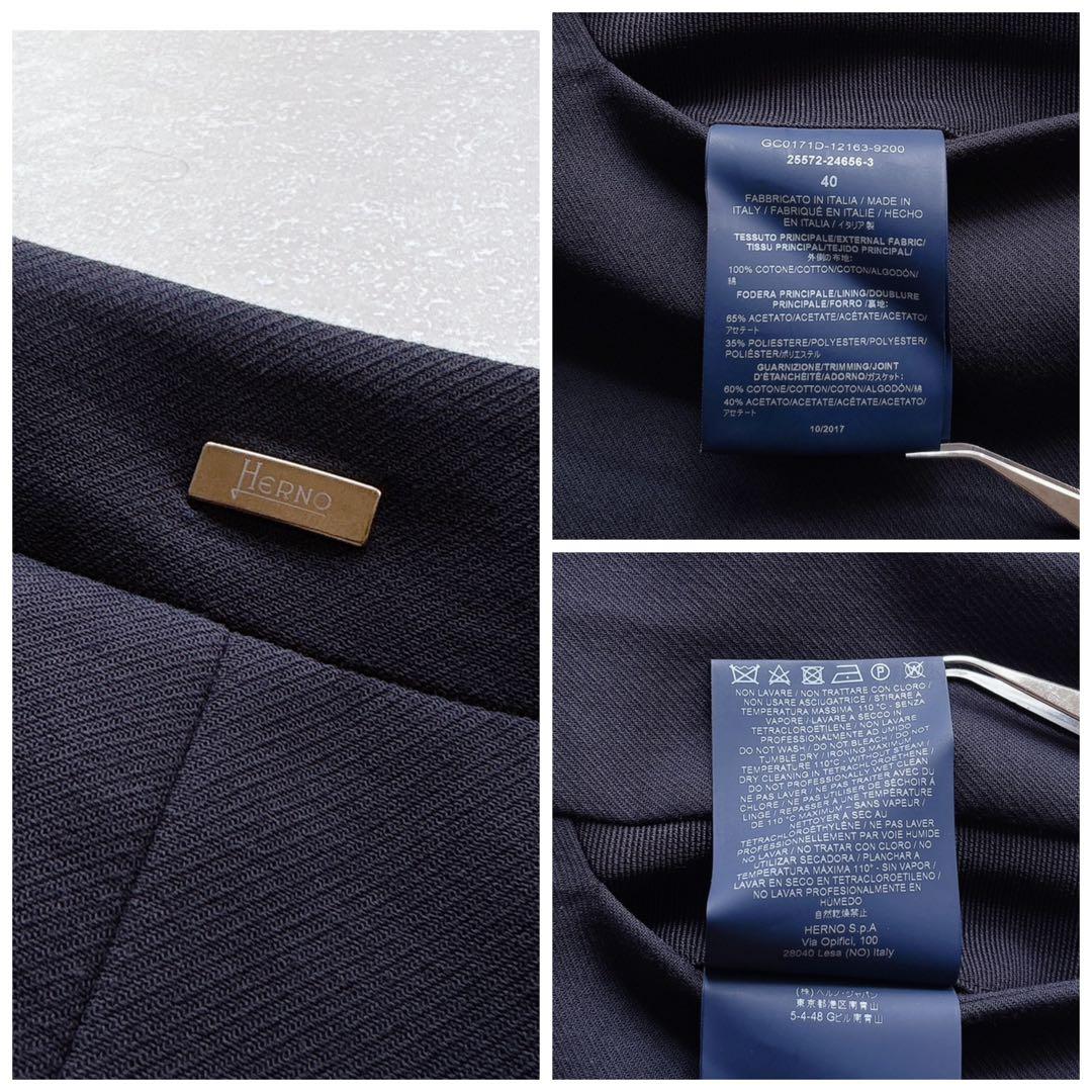 美品★HERNO｜定価14万 オフィサーカラーコート ネイビー 40