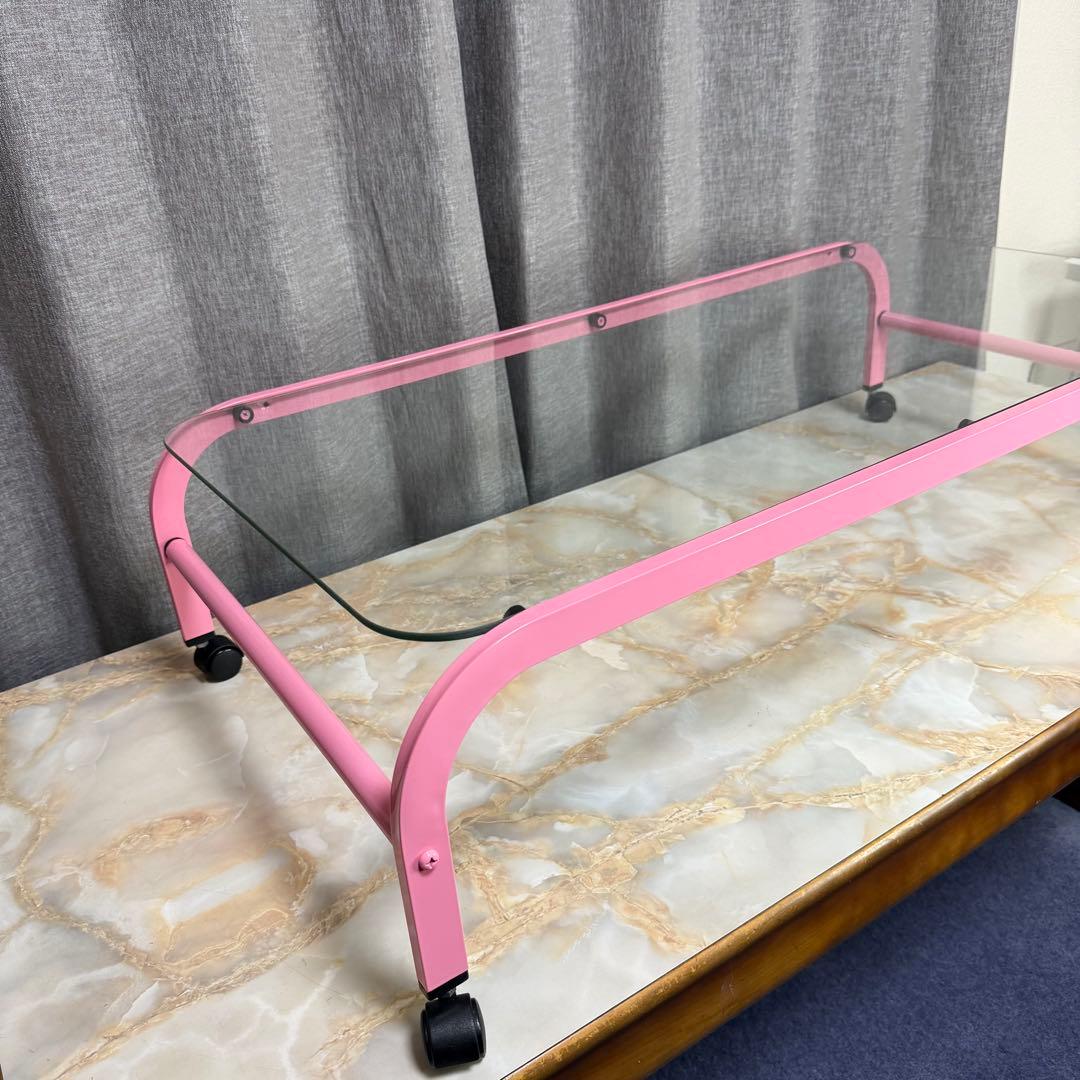 ガラステーブル ファンシーピンク レトロ 80s