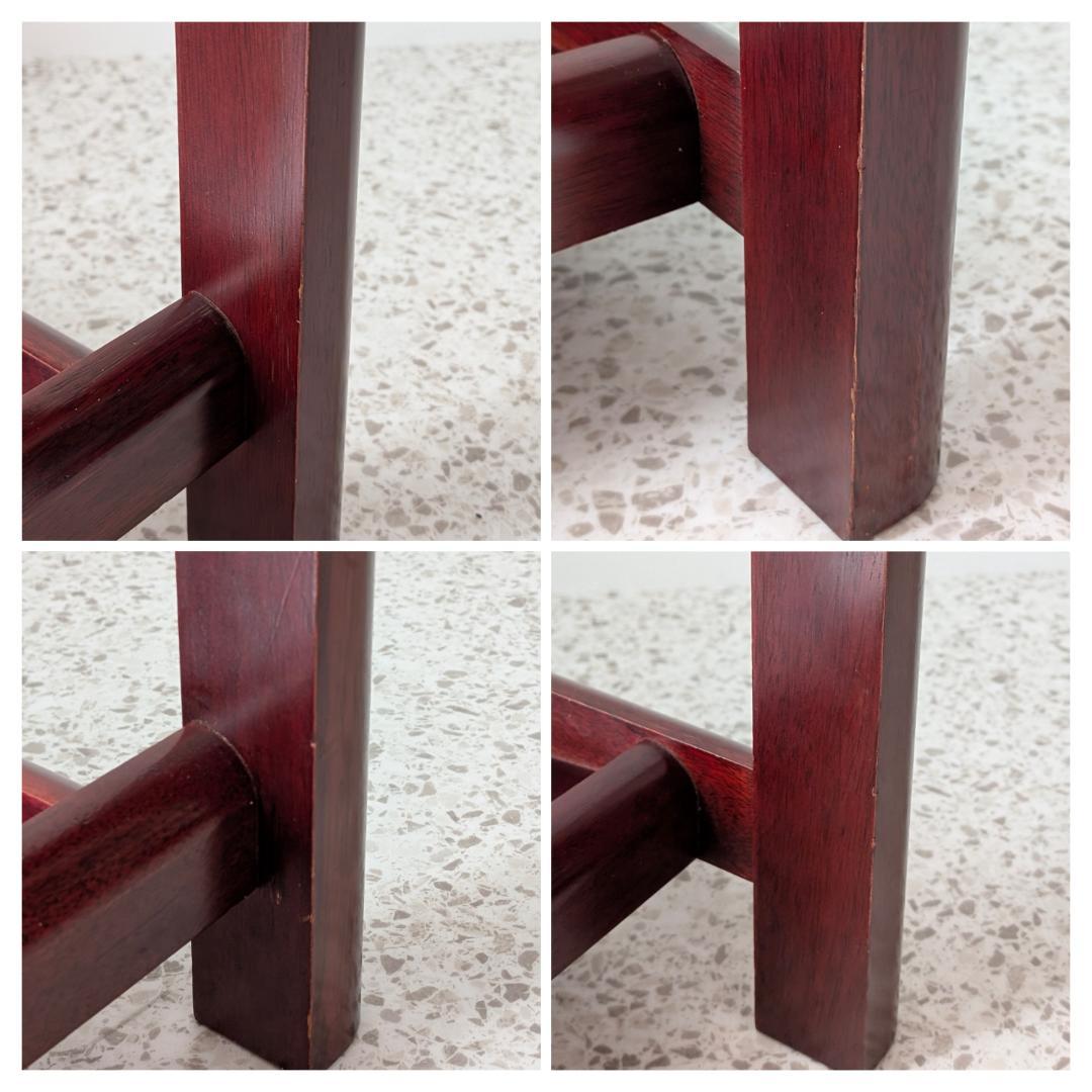 80s ウッドフレーム ガラストップ センターテーブル 正方形 ミッドセンチュリ