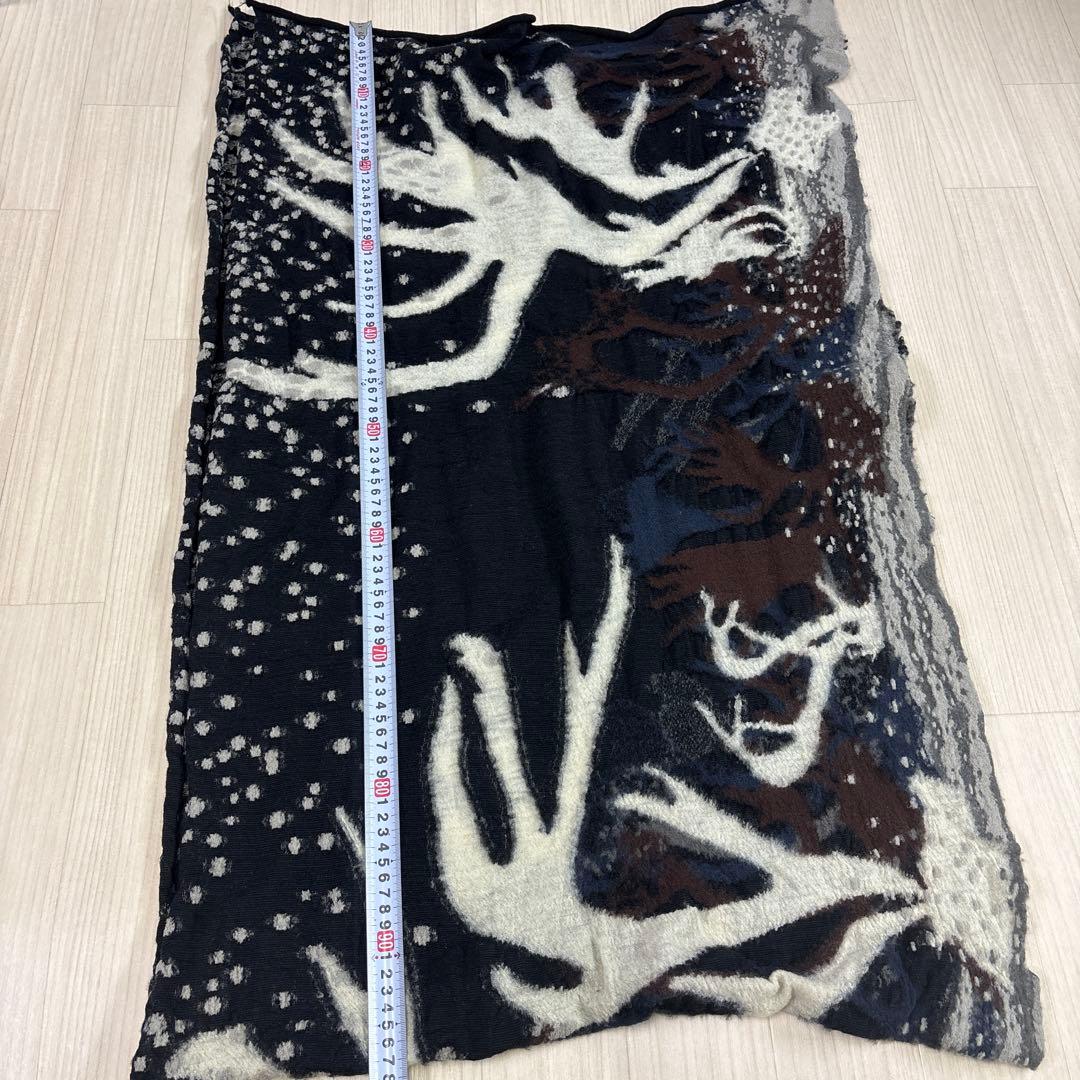 KAPITAL ネイビー グレー ストール　縮絨ウール　ジャーニーカリブマフラー