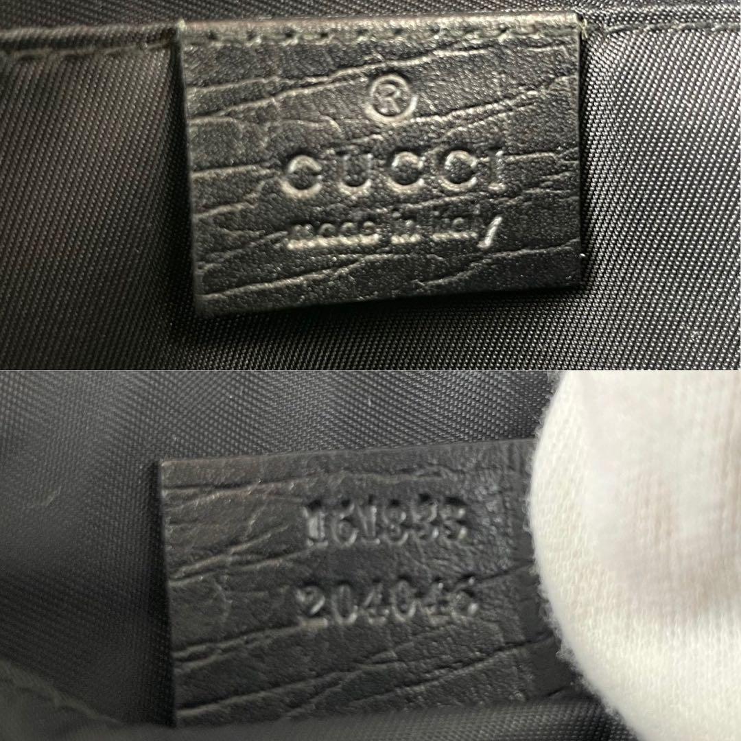 極美品 グッチ ボディバッグ GGスプリーム ロゴ 斜め掛け PVC ブラック