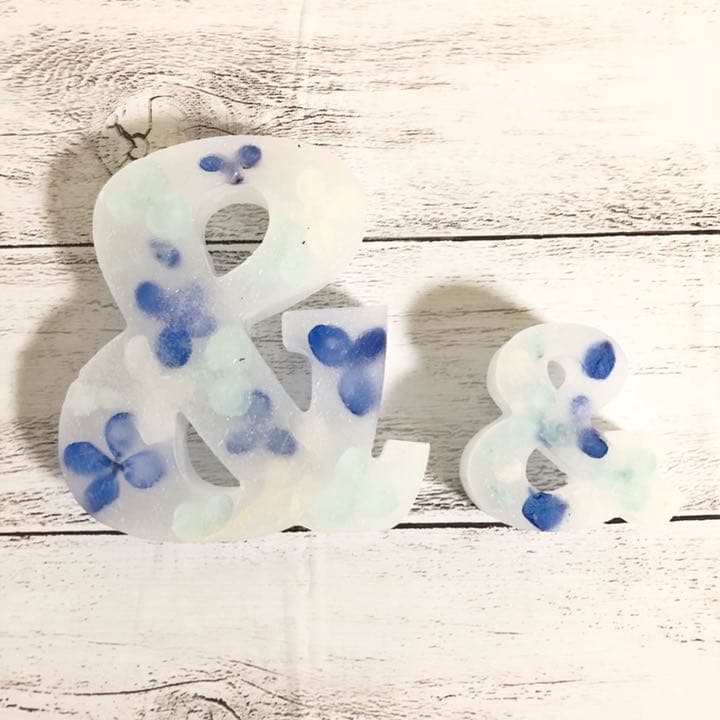 【完売】イニシャル キャンドル アルファベット オブジェ 紫陽花