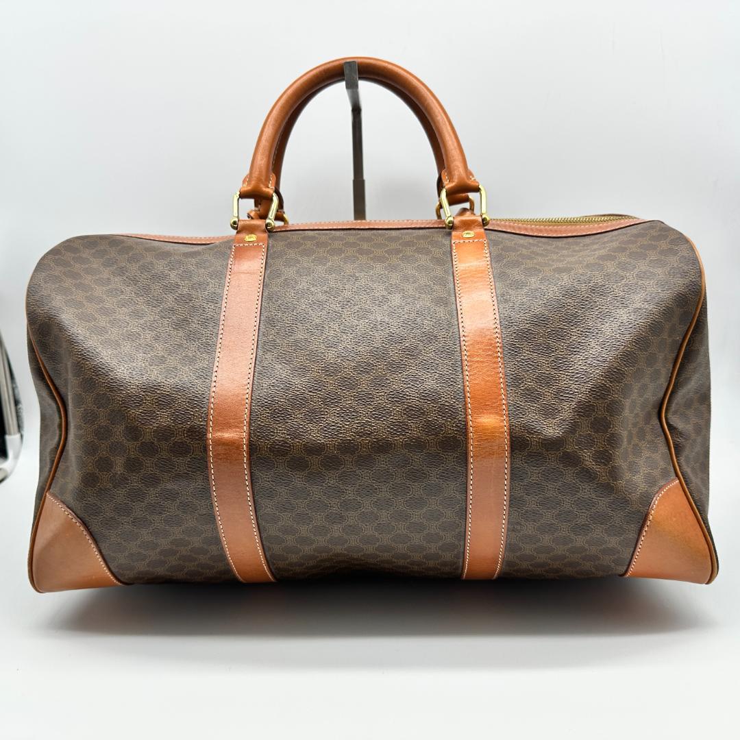 【美品】 CELINE ボストンバッグ マカダム柄 ゴールド金具 南京錠