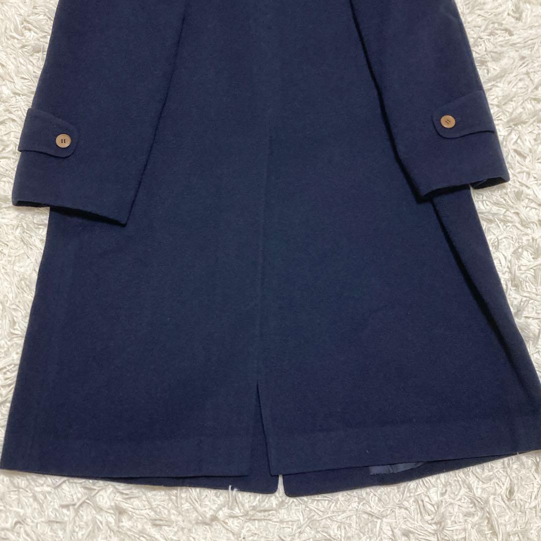 希少✨美品　クリスチャンディオールムッシュ　ステンカラーコート　カシミヤ　紺　S
