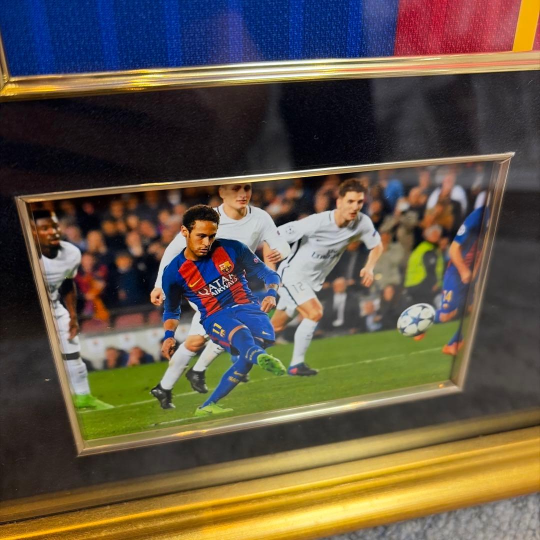 NEYMAR JR 直筆サイン入りユニフォーム ダグアウト　バルセロナ