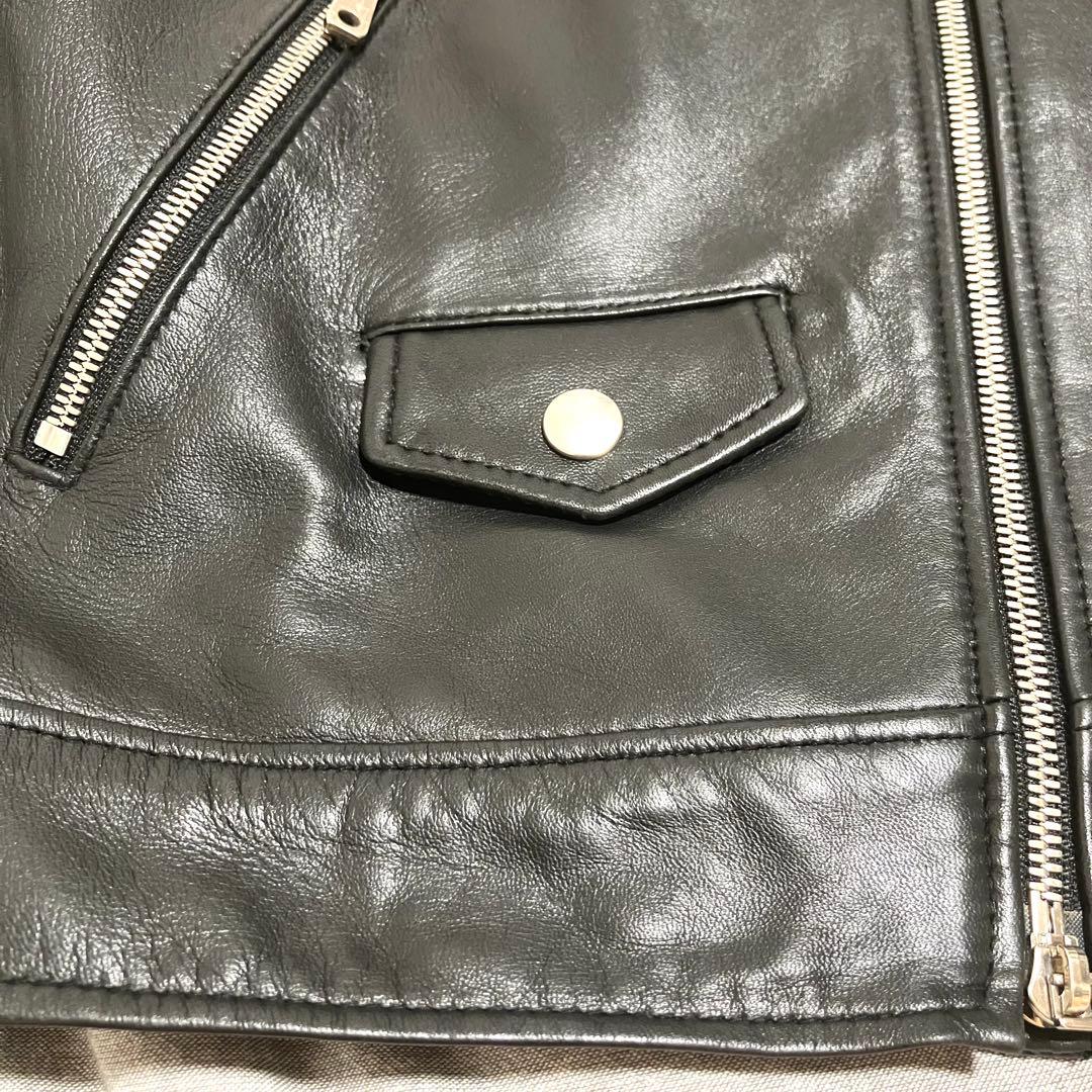 【美品】UNITED TOKYO/ラムレザーダブルライダース ブラック ２