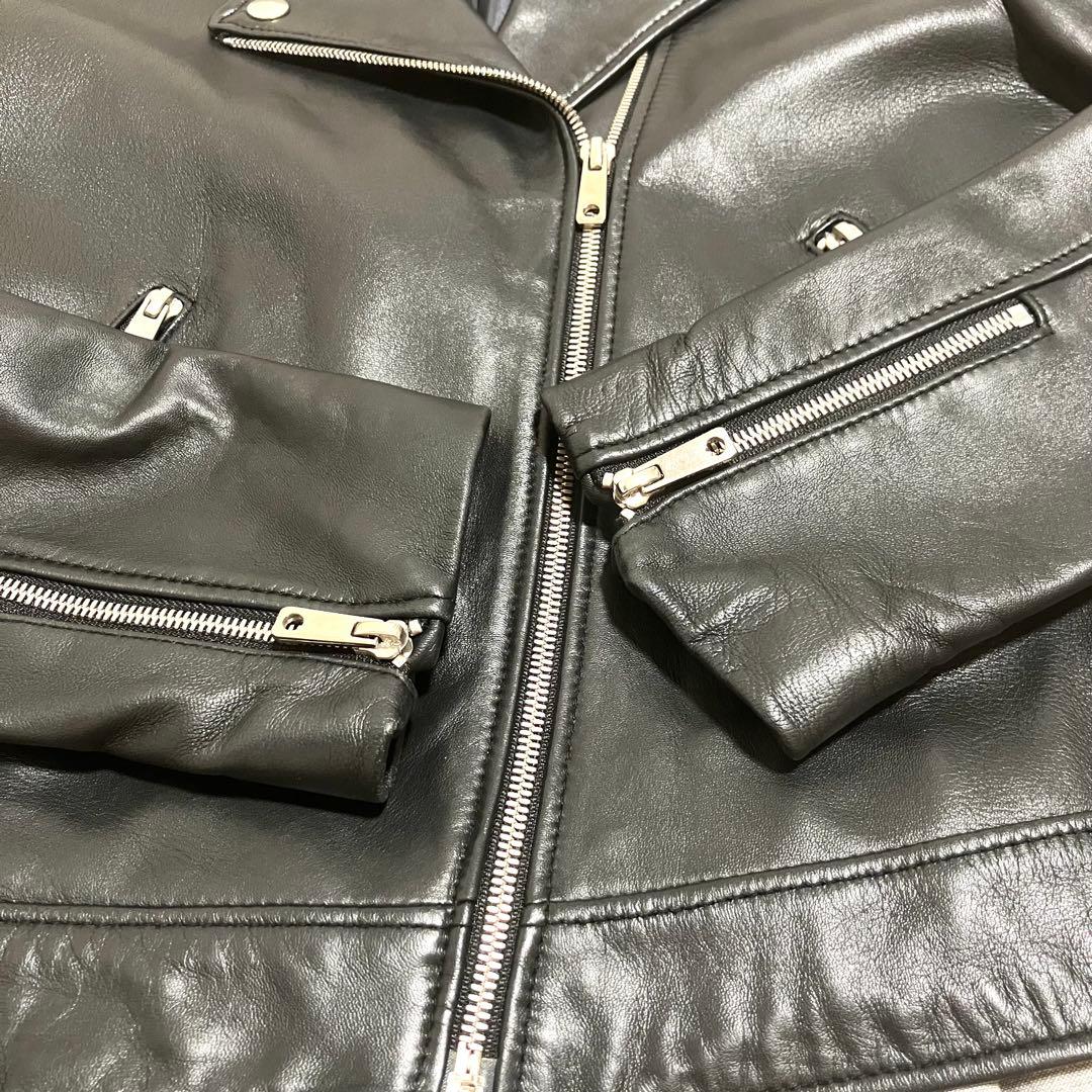 【美品】UNITED TOKYO/ラムレザーダブルライダース ブラック ２