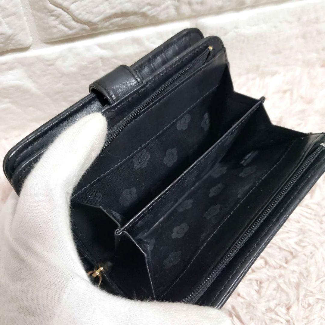 美品 MARY QUANT マリークワント バイカラー デイジー 折り財布