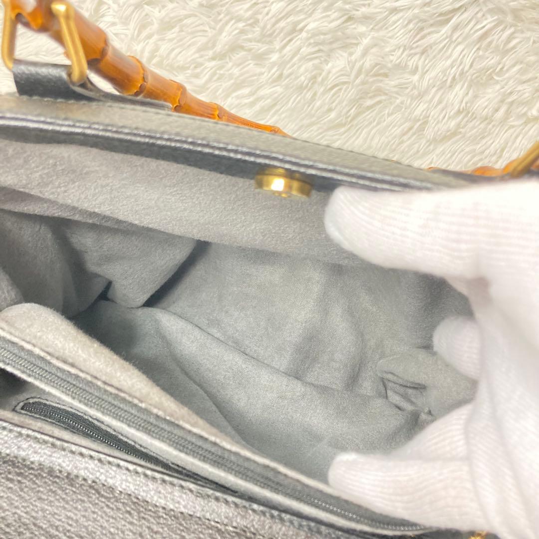 【極美品】GUCCI トートバッグ ダイアナ バンブー レザー ハンドバッグ 黒