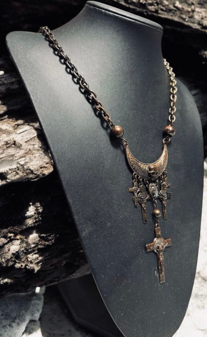 ★1点物★ジャンポールゴルチエ★5クロスカルマアンティークネックレス