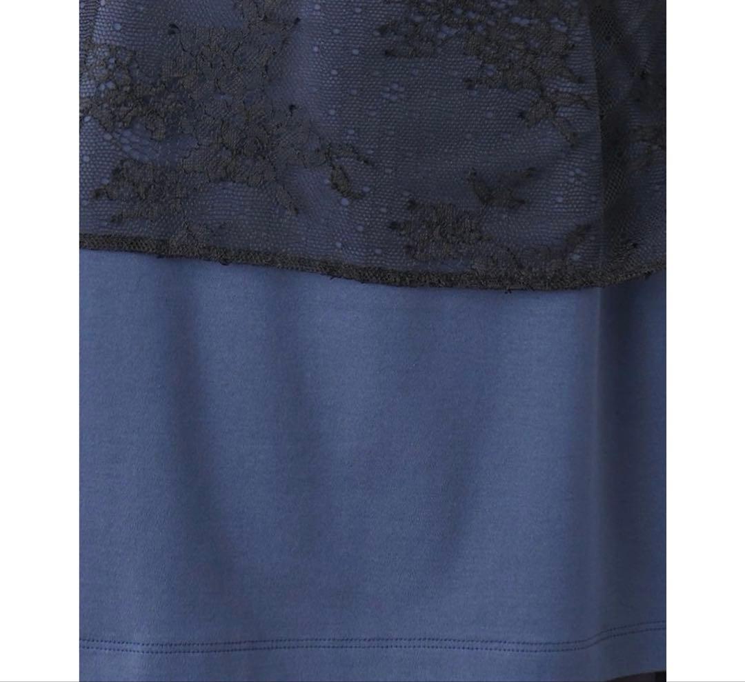 【新品】定価31,900円　レリアン　シアーレースプルオーバー　ネイビー　13＋