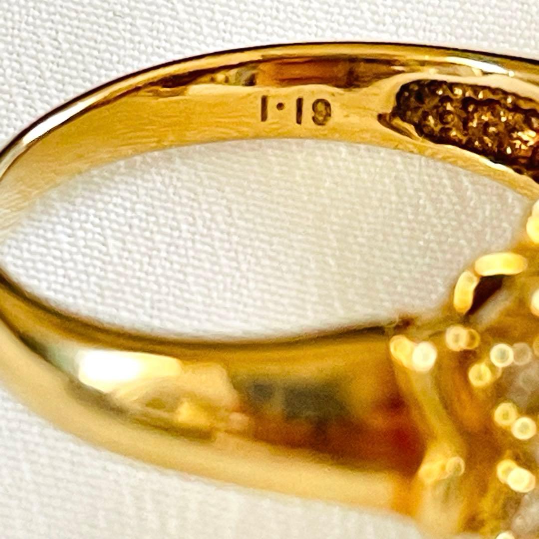 K18 ダイヤモンドリング 1.19ct 約8g ヴィンテージ レトロ 指輪