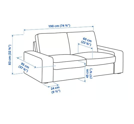 KIVIK シーヴィーク 2人掛けソファ + オットマン