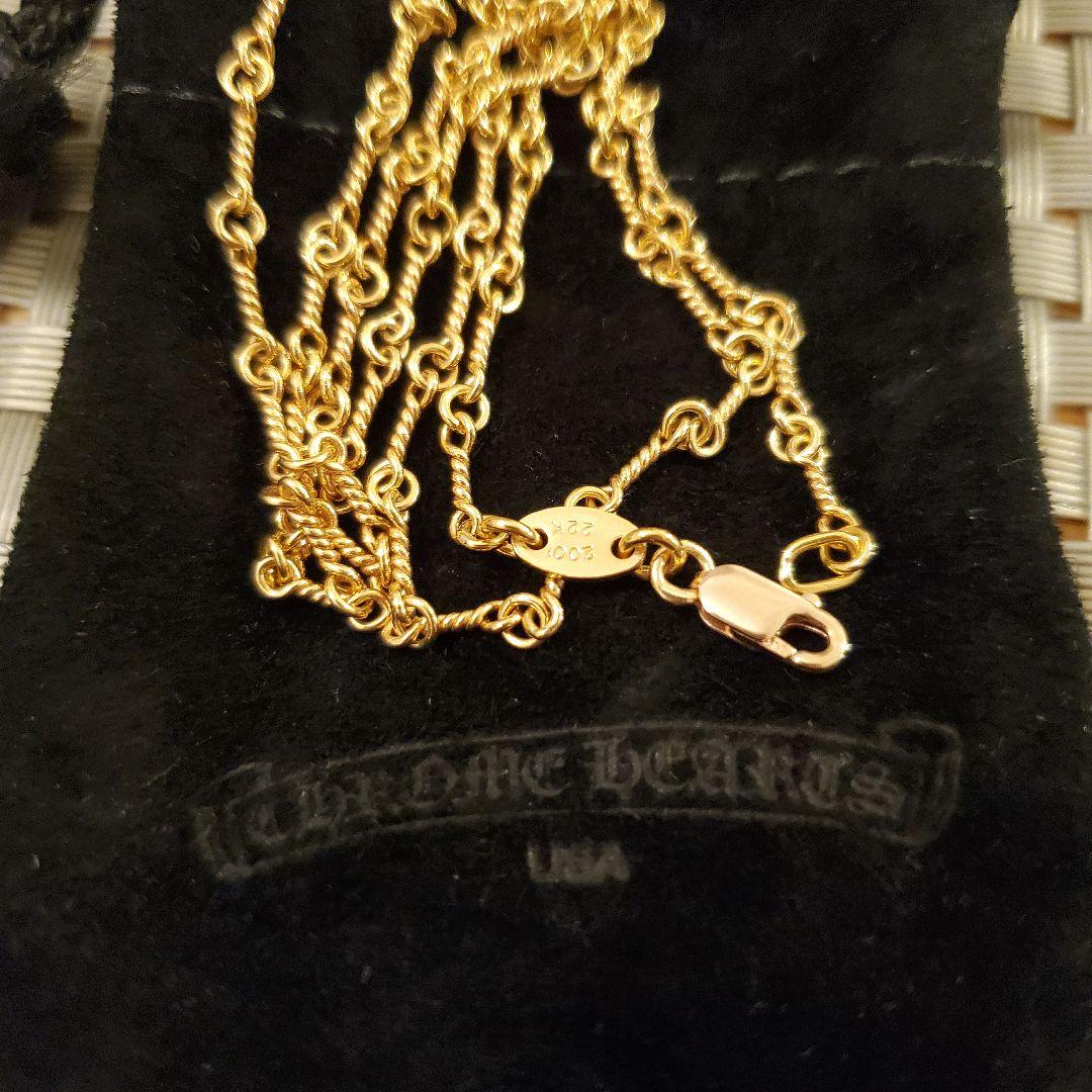 正規品CHROME HEARTS ツインチェーン22Kゴールド ネックレス