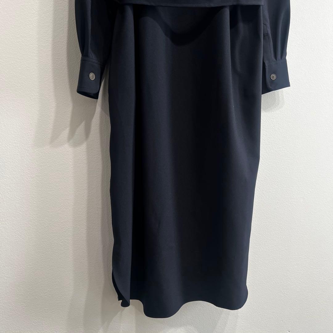 SOEJU ソフトオックスシャツワンピース ネイビー