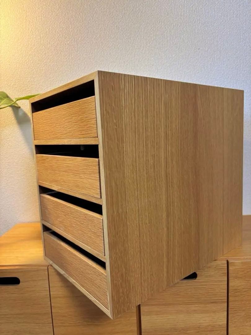 ☘️送料込⭐️美品⭐️２個セット⭐️廃盤希少⭐️無印良品⭐️木製収納ケース⭐️引出式4段 2段