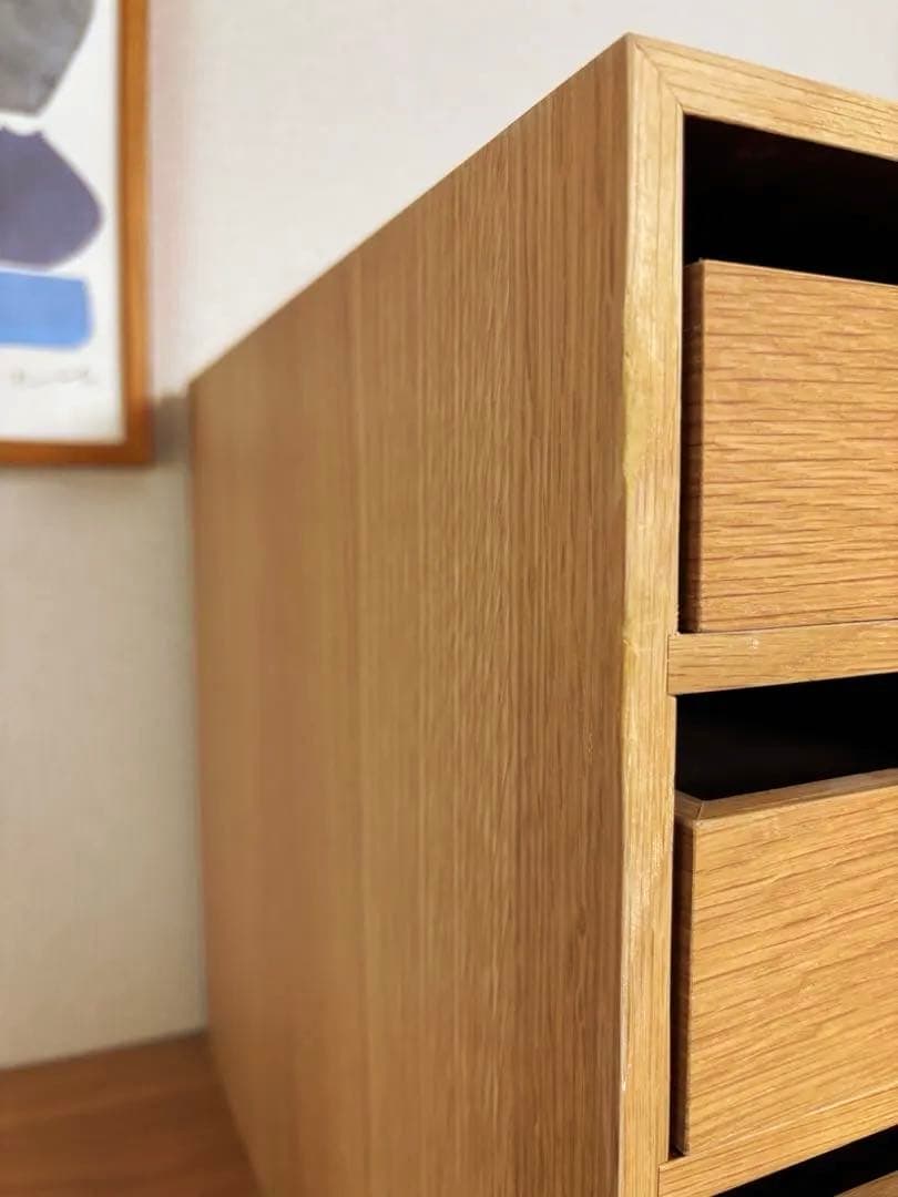 ☘️送料込⭐️美品⭐️２個セット⭐️廃盤希少⭐️無印良品⭐️木製収納ケース⭐️引出式4段 2段