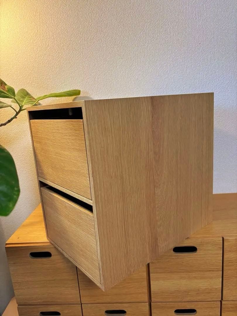 ☘️送料込⭐️美品⭐️２個セット⭐️廃盤希少⭐️無印良品⭐️木製収納ケース⭐️引出式4段 2段