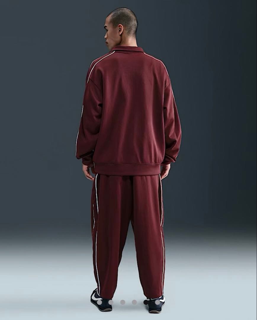 バーガンディ トラックスーツ ルーズフィット