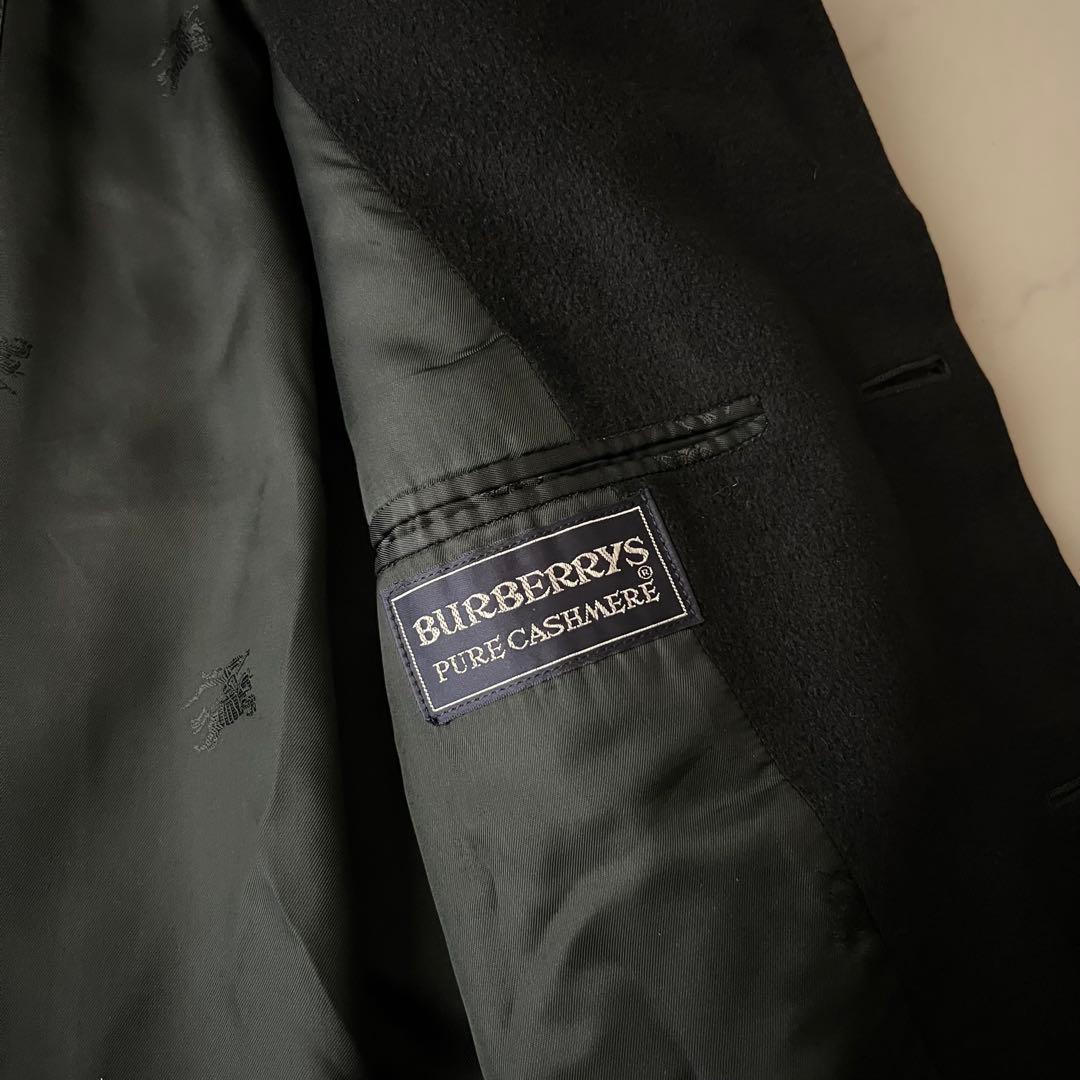 バーバリー カシミヤ100% バルマカンコート イングランド製 ダークネイビー
