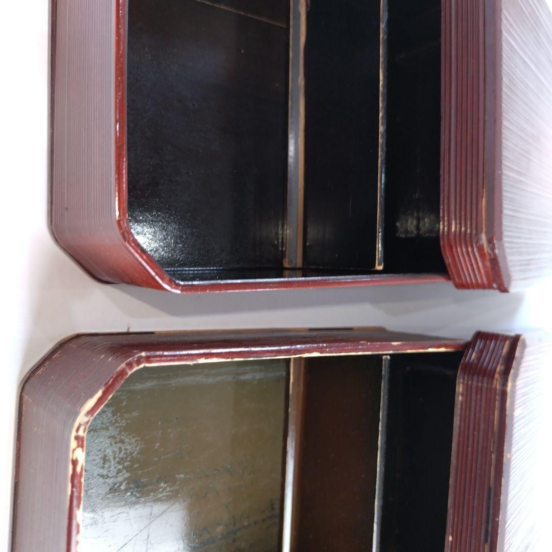 希少　アンティーク　おかもち　伝統的な木製　4段　弁当箱