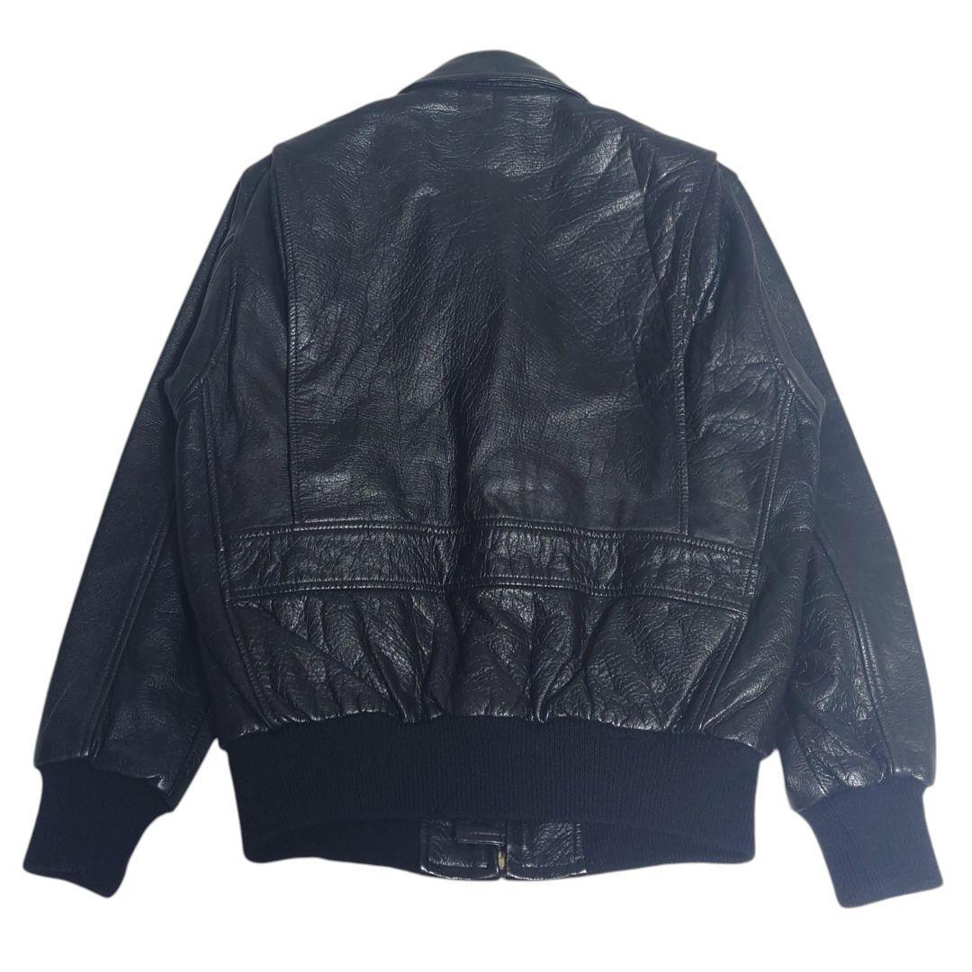 ヤマハ 80s YAMAHA レザージャケット A-2 黒 キルティング 日本製