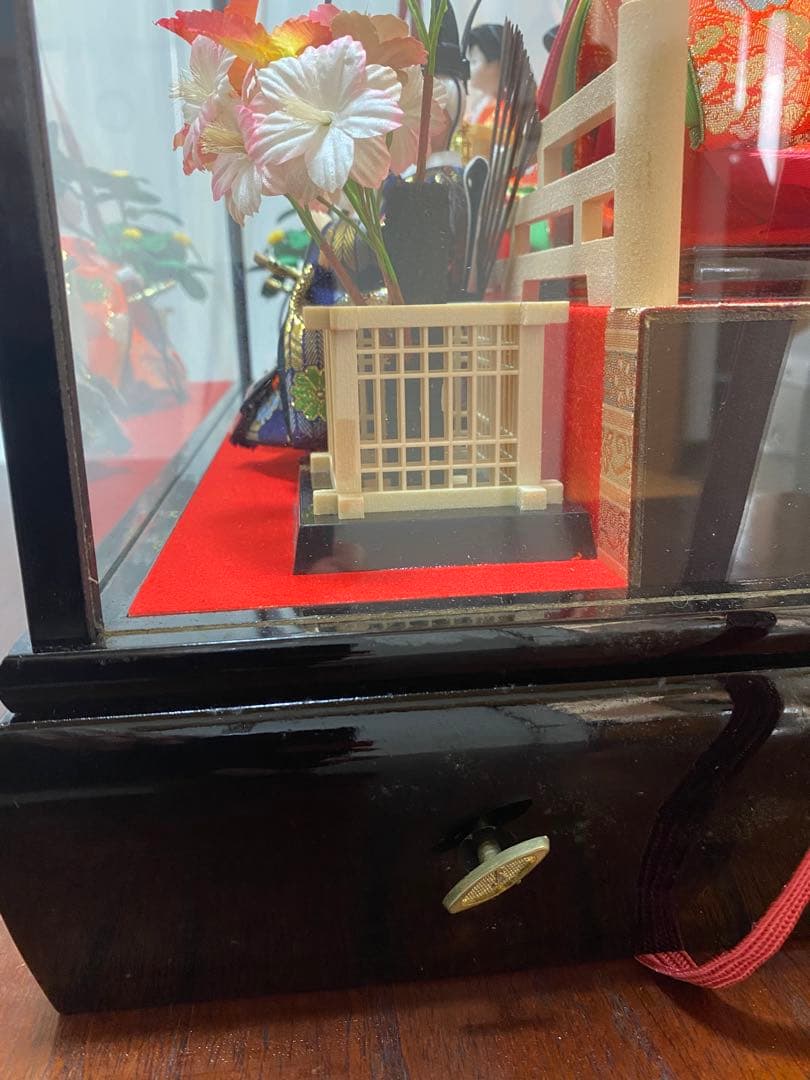 雛人形セット ケース入り 玉媛作 八女人形 ひな人形 照明付き オルゴール 美品