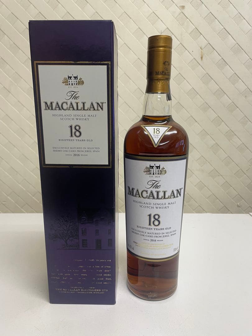 マッカラン 18年 シングルモルトウイスキー 700ml 旧ラベル　2016
