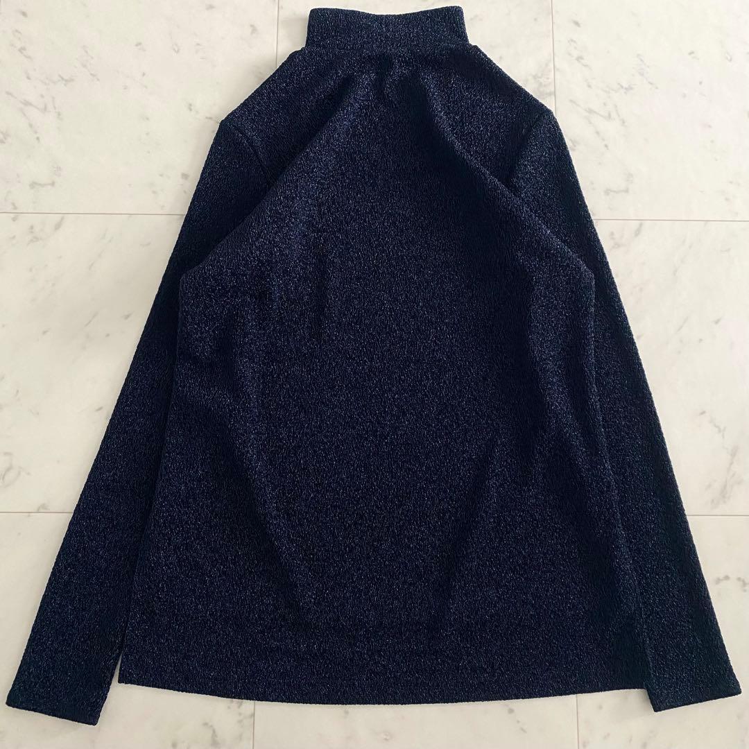 極美品 アドーア 24年モデル シャイニーニットジャガードハイネックカットソー