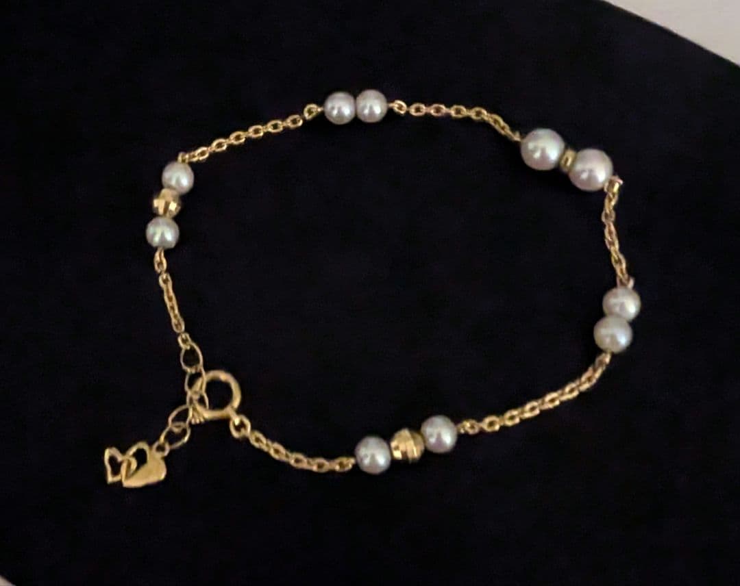 Loiロイです/ブレスレット/18金とベビーパール/3g
