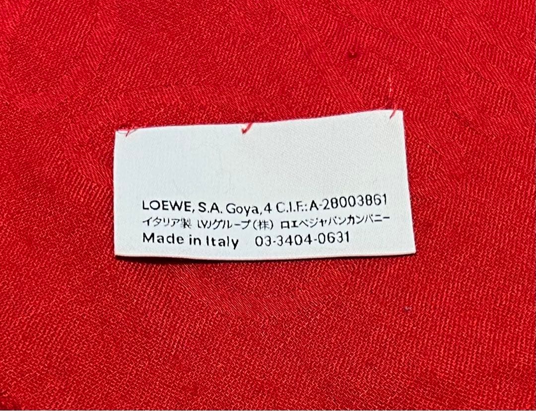 LOEWE(ロエベ) レディース ストール ショール アナグラム柄 レッド