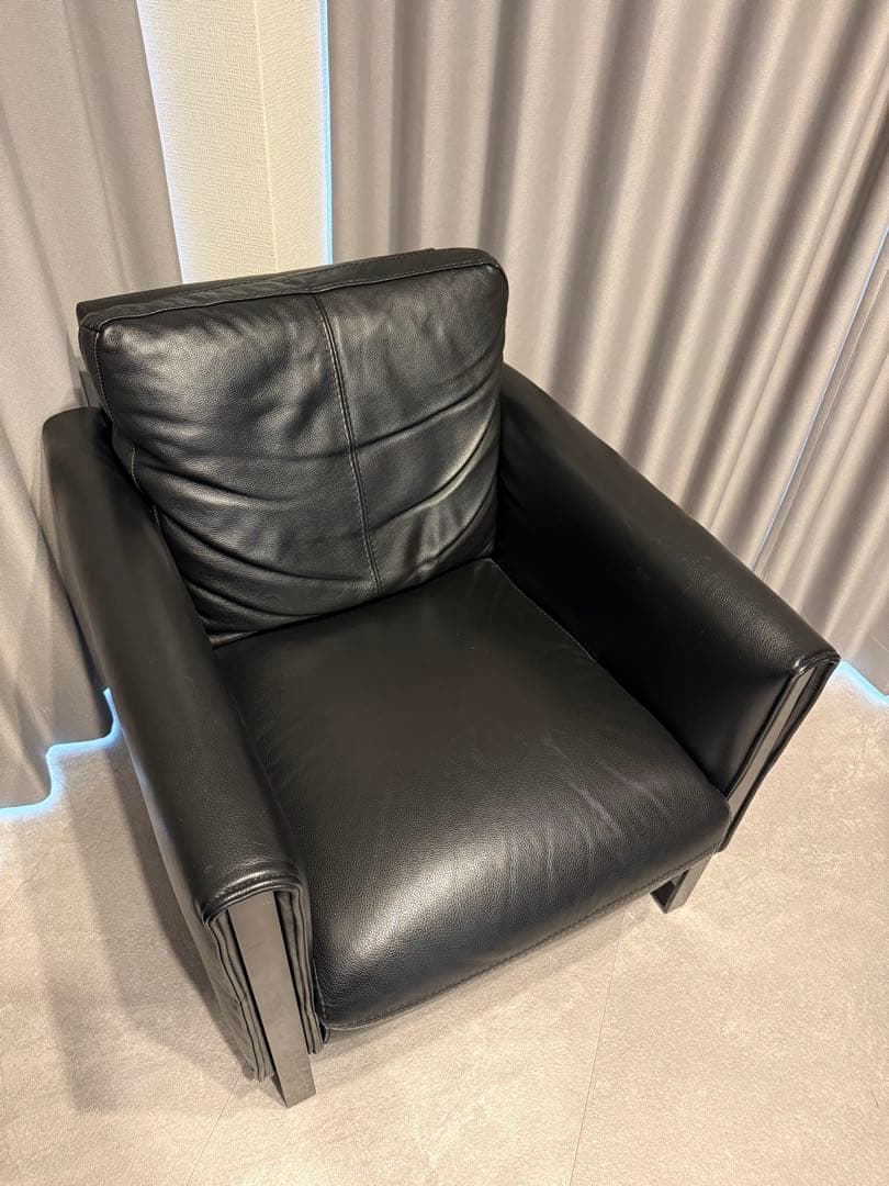 アームチェア L/S 58N（エルエス58） 本革 #J-023C ブラック色