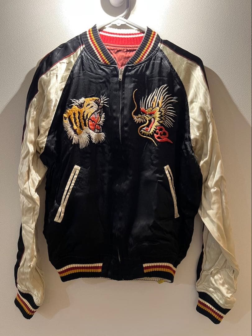 r*.様 [早い者勝ち]00s フラットヘッド スカジャン リバーシブル 黒x赤