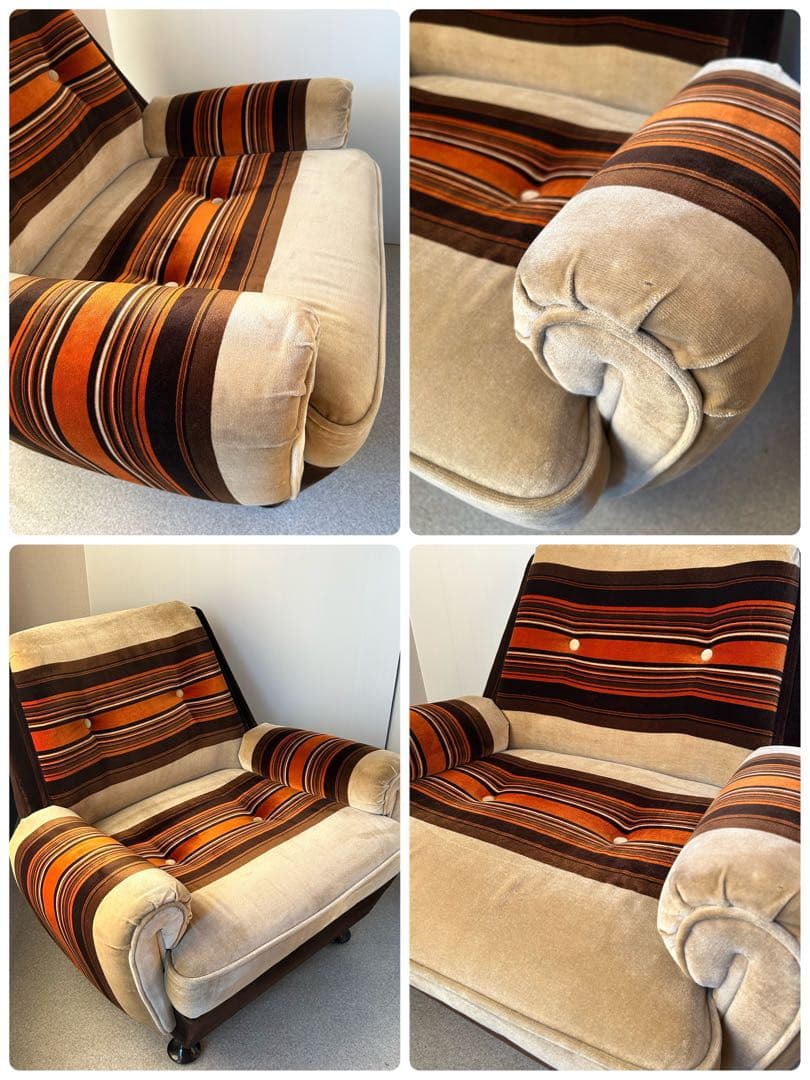 1Pソファ ミッドセンチュリー　昭和レトロ　モダン　ラウンジチェア　ヴィンテージ